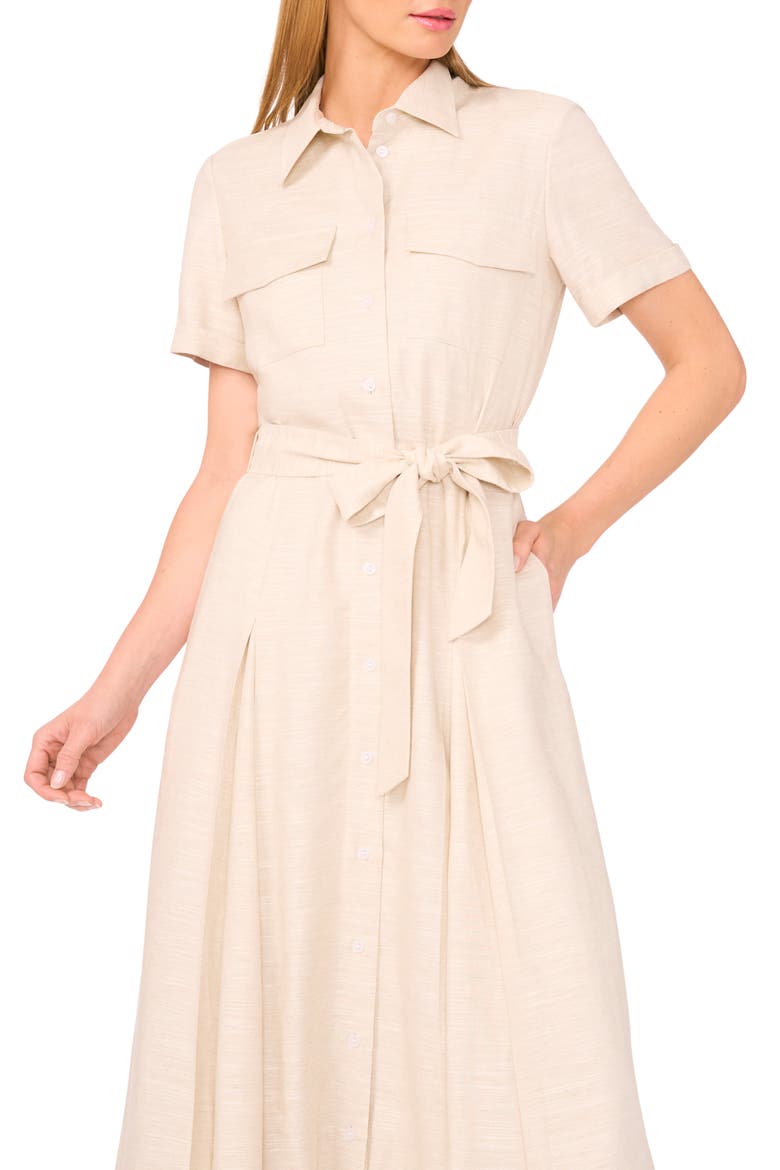 Short Sleeve Belted Shirtdress, Alternate, color, TAUPE BISQUE