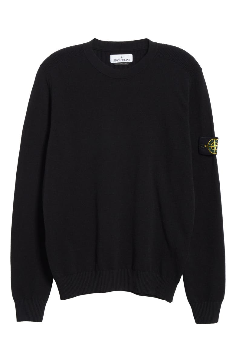 Stone Island Logo Patch Wool Blend Sweatshirt, Alternate, color, 