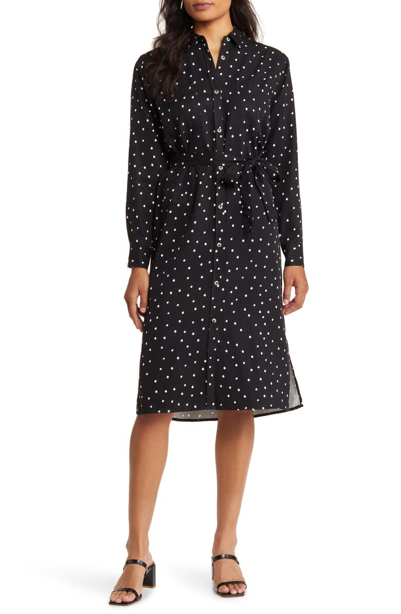 Hatley Polka Dot Long Sleeve Shirtdress, Main, color,