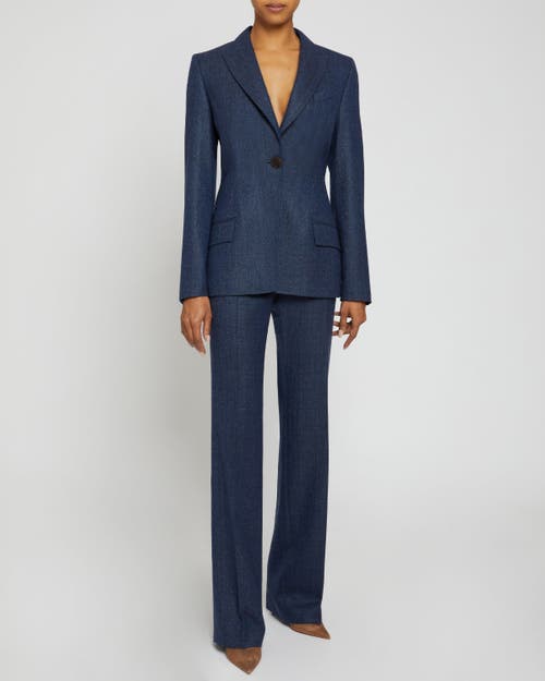 Santorelli Janelle Single-button Tailored Blazer In Space Blue