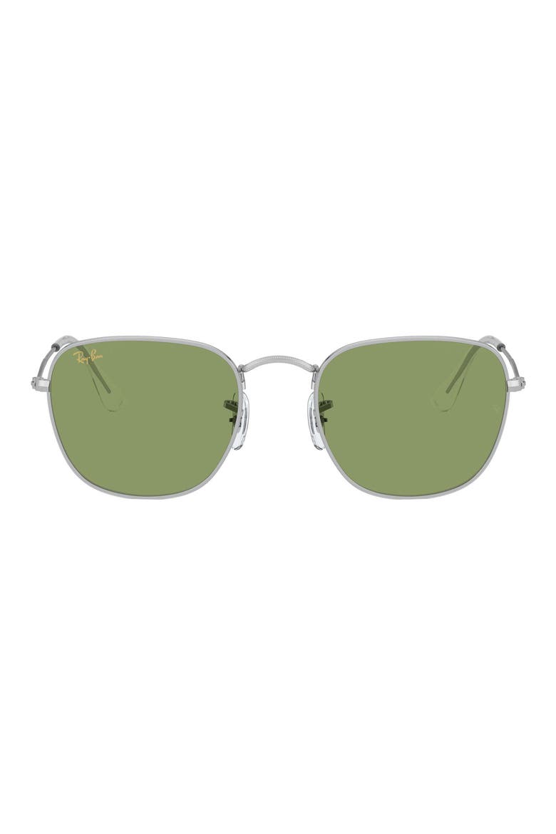 51mm Square Sunglasses, Main, color, SILVER/ GREEN SOLID