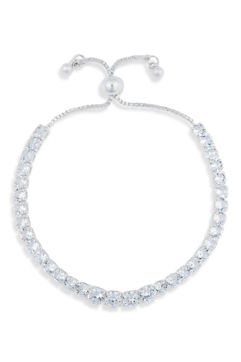 Cubic Zirconia Tennis Bracelet, Main, color, CLEAR- SILVER