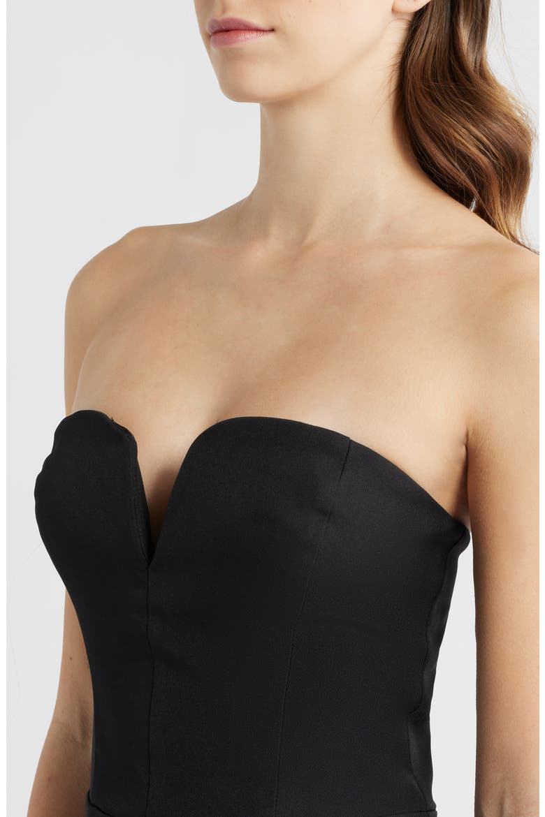 Sweetheart Neck Strapless Cocktail Dress, Alternate, color, BLACK