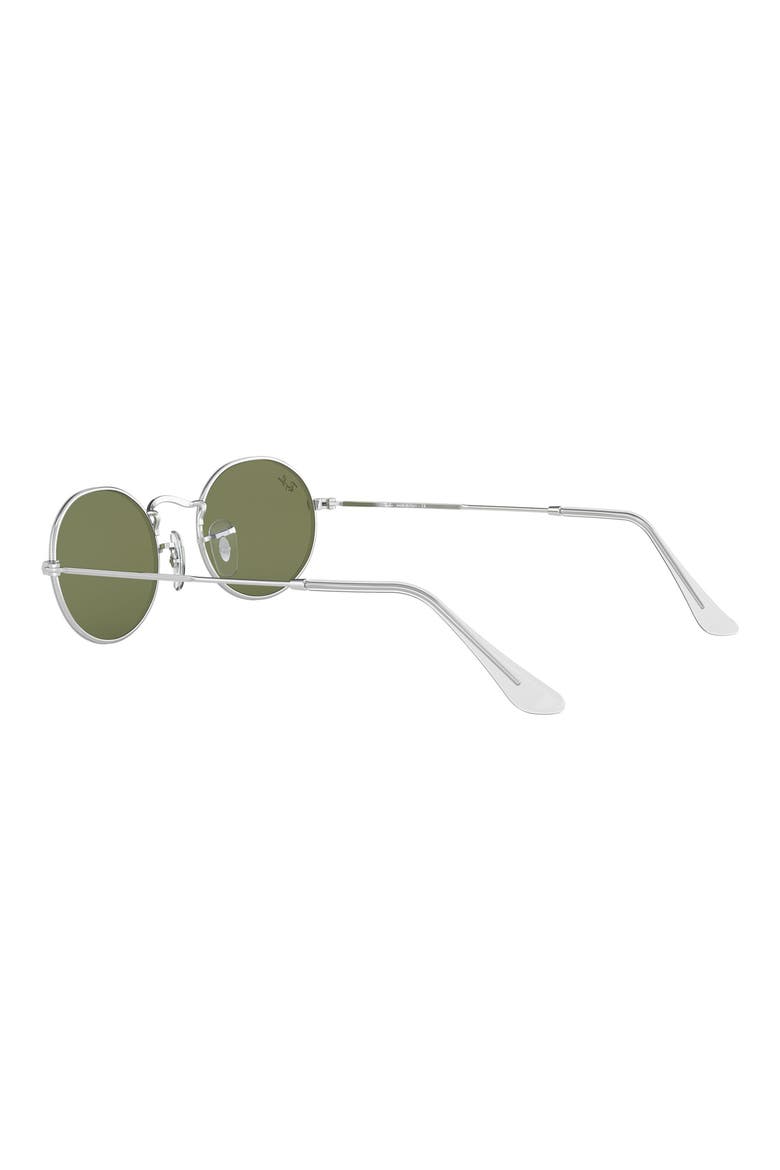 Oval 51mm Sunglasses, Alternate, color, SILVER / BOTTLE GREEN