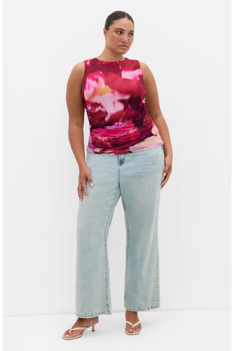 Livia Print Sleeveless Top, Alternate, color, COLOUR BURST
