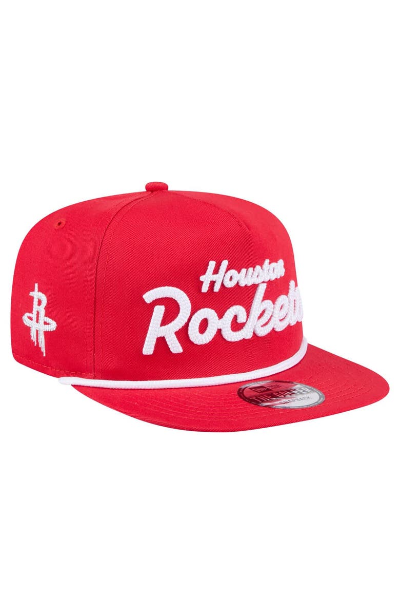 New Era Men's New Era Red Houston Rockets Team Text Golfer Snapback Hat, Main, color, 