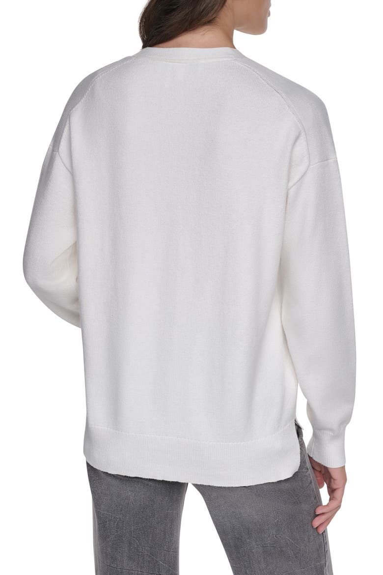 Heart Brushstroke Cardigan, Alternate, color, IVORY/ BLAC