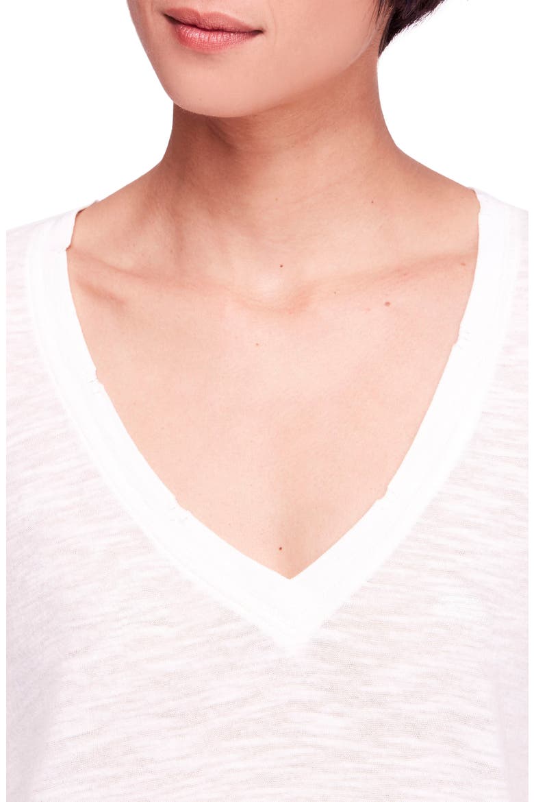 'Anna' Burnout High/Low Tee, Alternate, color, WHITE