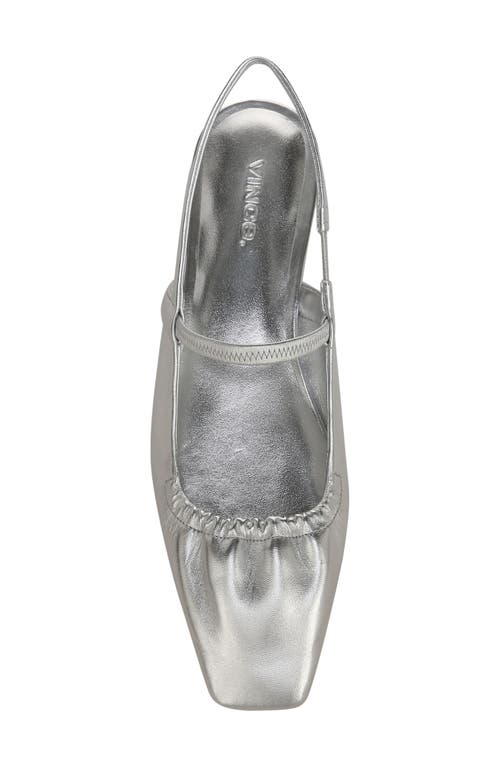 Vince Venice Metallic Slingback Ballerina Flats In Warmsilver