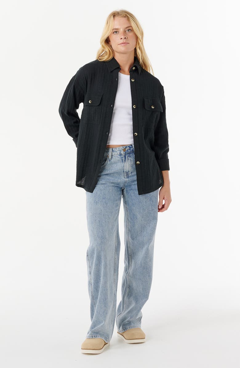 Rip Curl Oceanic Texture Cotton & Linen Shirt Jacket, Alternate, color, 