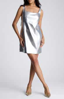 Kenneth Cole Metallic Open Back Shift Minidress