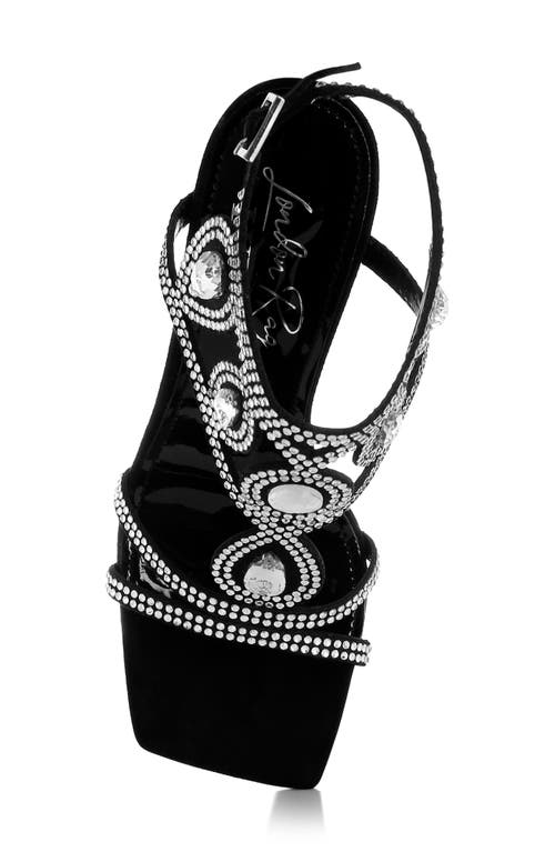 London Rag Fialka Crystal Embellished Stiletto Sandal In Black