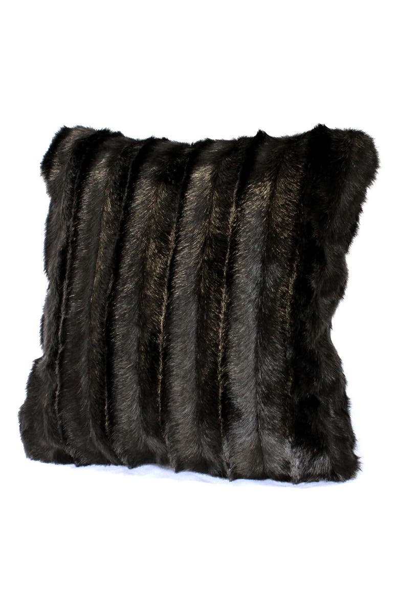 DONNA SALYERS FABULOUS FURS Signature Series Carved Faux Fur Pillow - 18"x18", Main, color, 