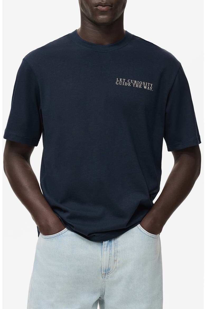 Cotton Graphic T-Shirt, Main, color, INDIGO BLUE