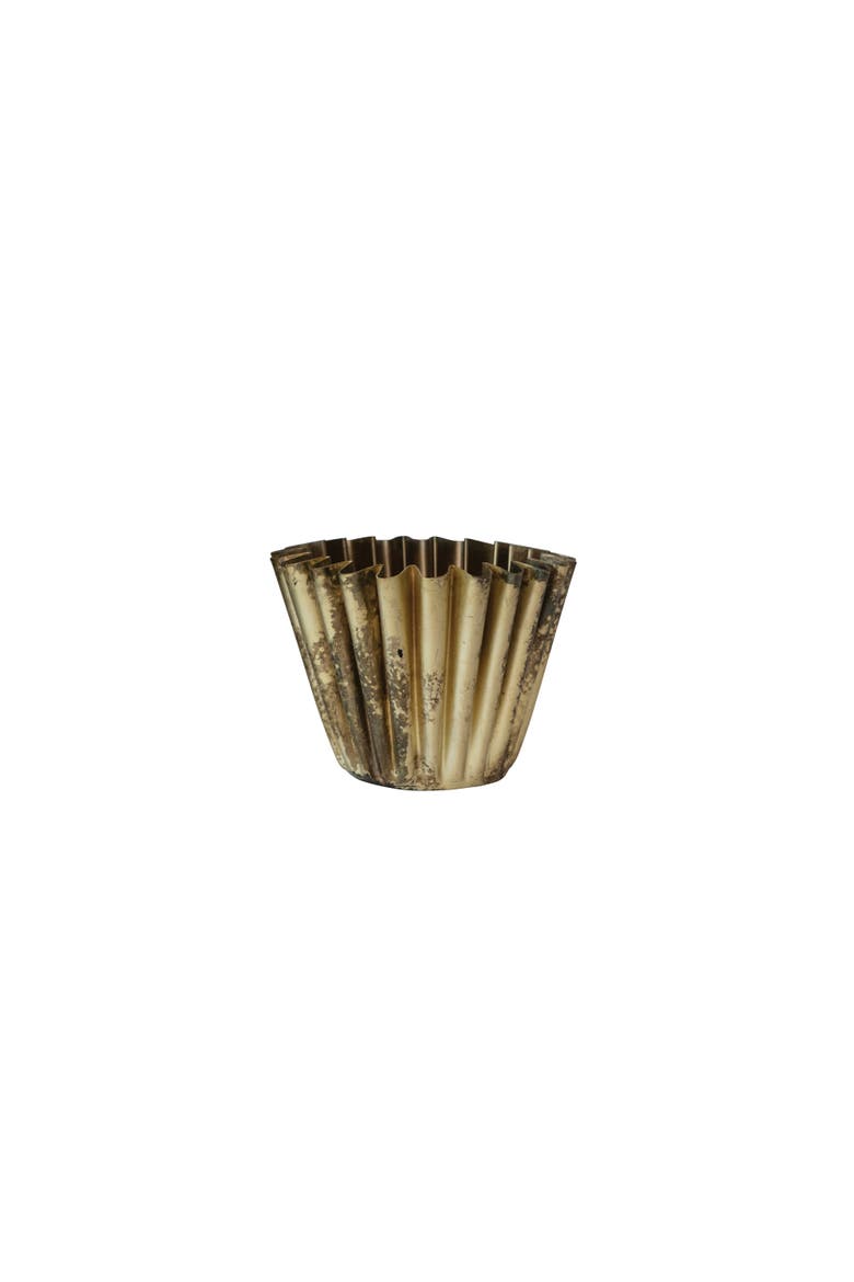 Fluted Vase, Main, color, Brass
