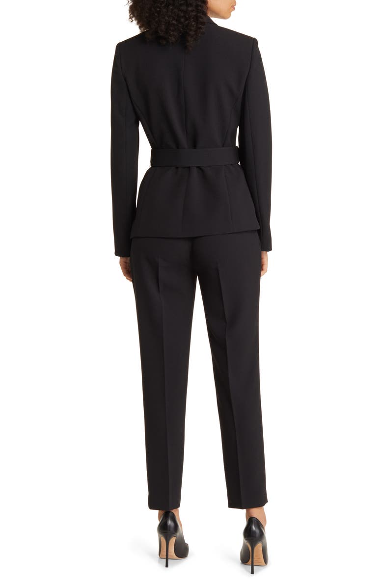 Tahari ASL Peak Lapel Belted Blazer & Pants Set, Alternate, color,