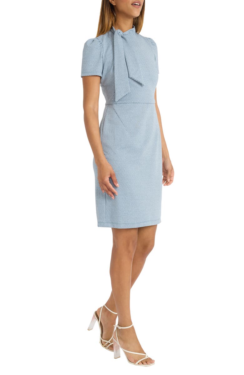 Maggy London Herringbone Tie Neck Knit Dress, Alternate, color,