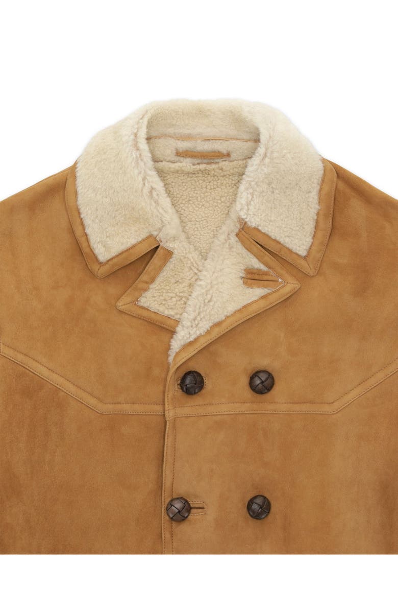 Fortela Shearling Double Breasted Jacket, Alternate, color, Camel