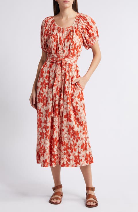 The Seascape Floral Crinkle Cotton Dress