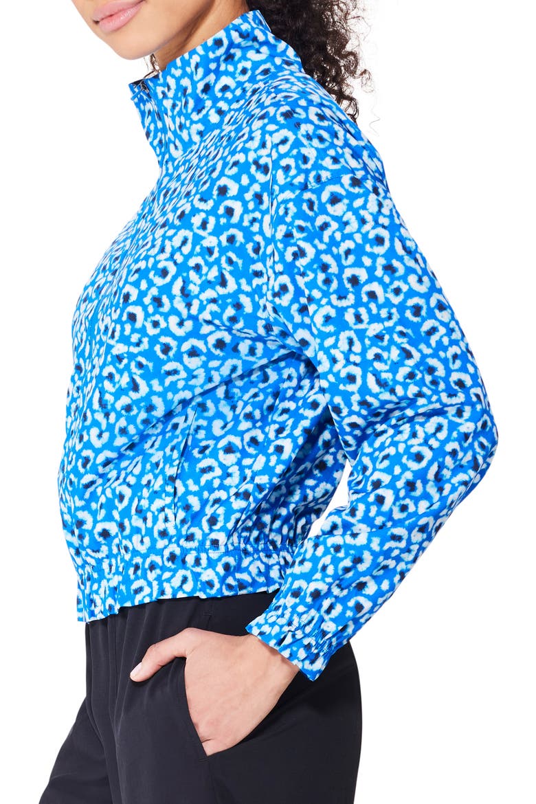 Tech Stretch Crop Jacket, Alternate, color, BLUE MULTI