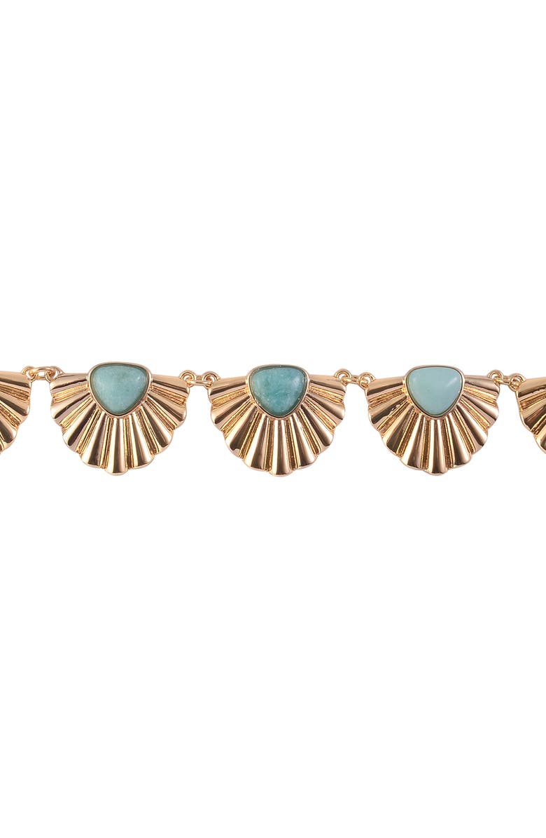 RACHEL Rachel Roy Cabochon Fan Frontal Necklace, Alternate, color, Gold
