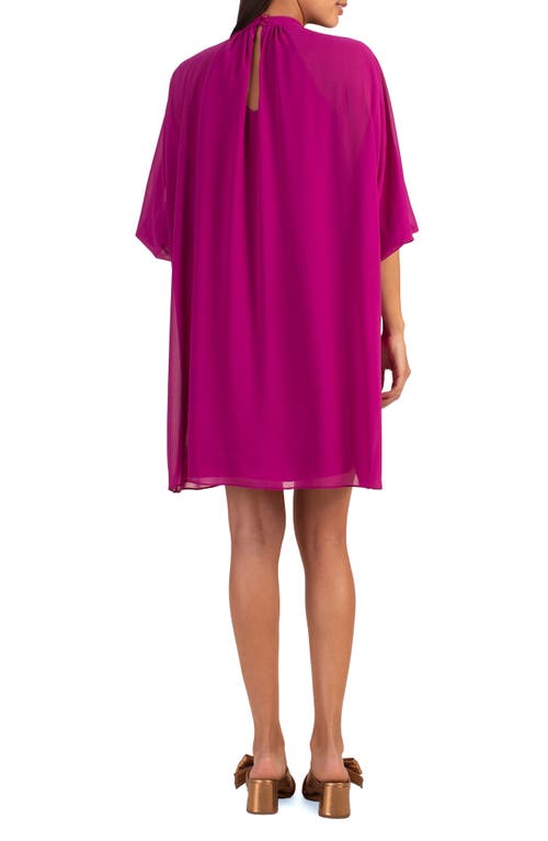 Trina Trina Turk Rhyme Chiffon Shift Dress In Festive Fuchsia