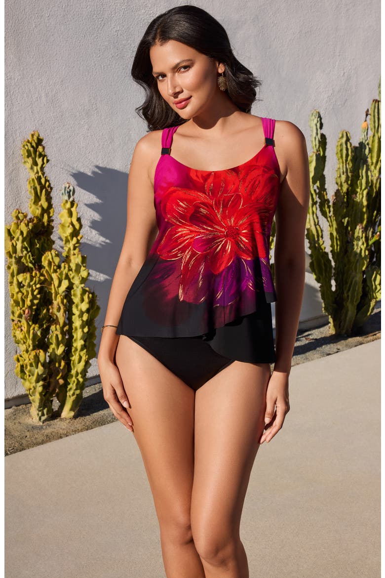 Petali Rosa Dazzle One-Piece Swimsuit, Alternate, color, BLACK/MULTI
