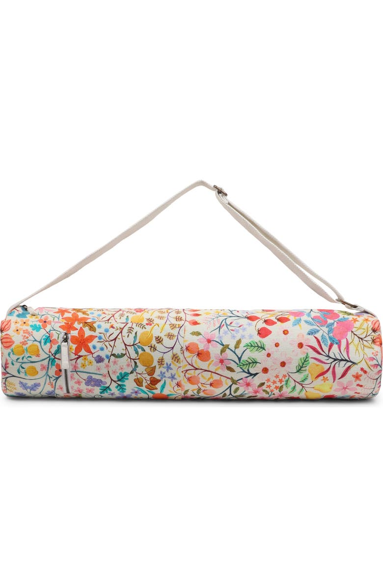 Vismaya Flourishing Floral Yoga Mat Bag, Main, color, White Floral