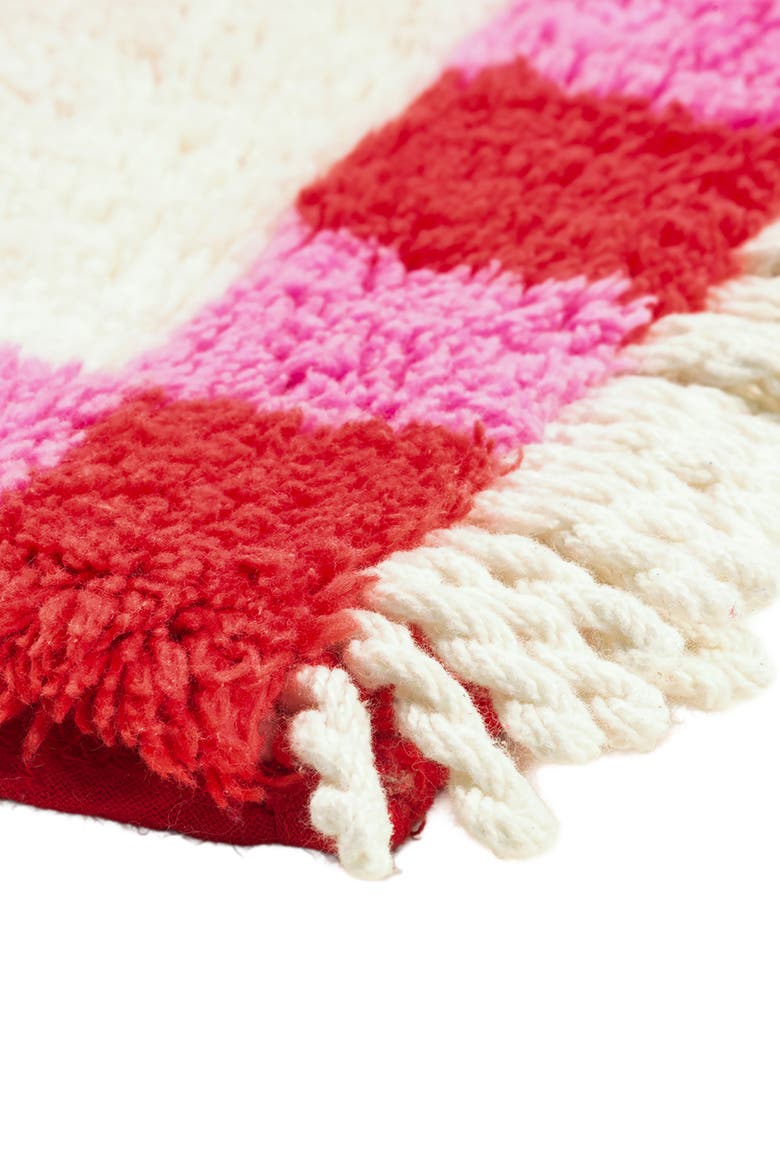 Punjab Tasseled 100% Cotton Bath Mat 24X35 In Vibe, Alternate, color, Red