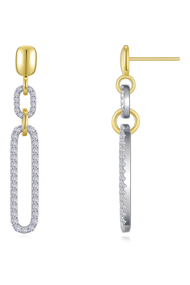 Simulated Diamond Chain Drop Earrings, Main, color, SILVER