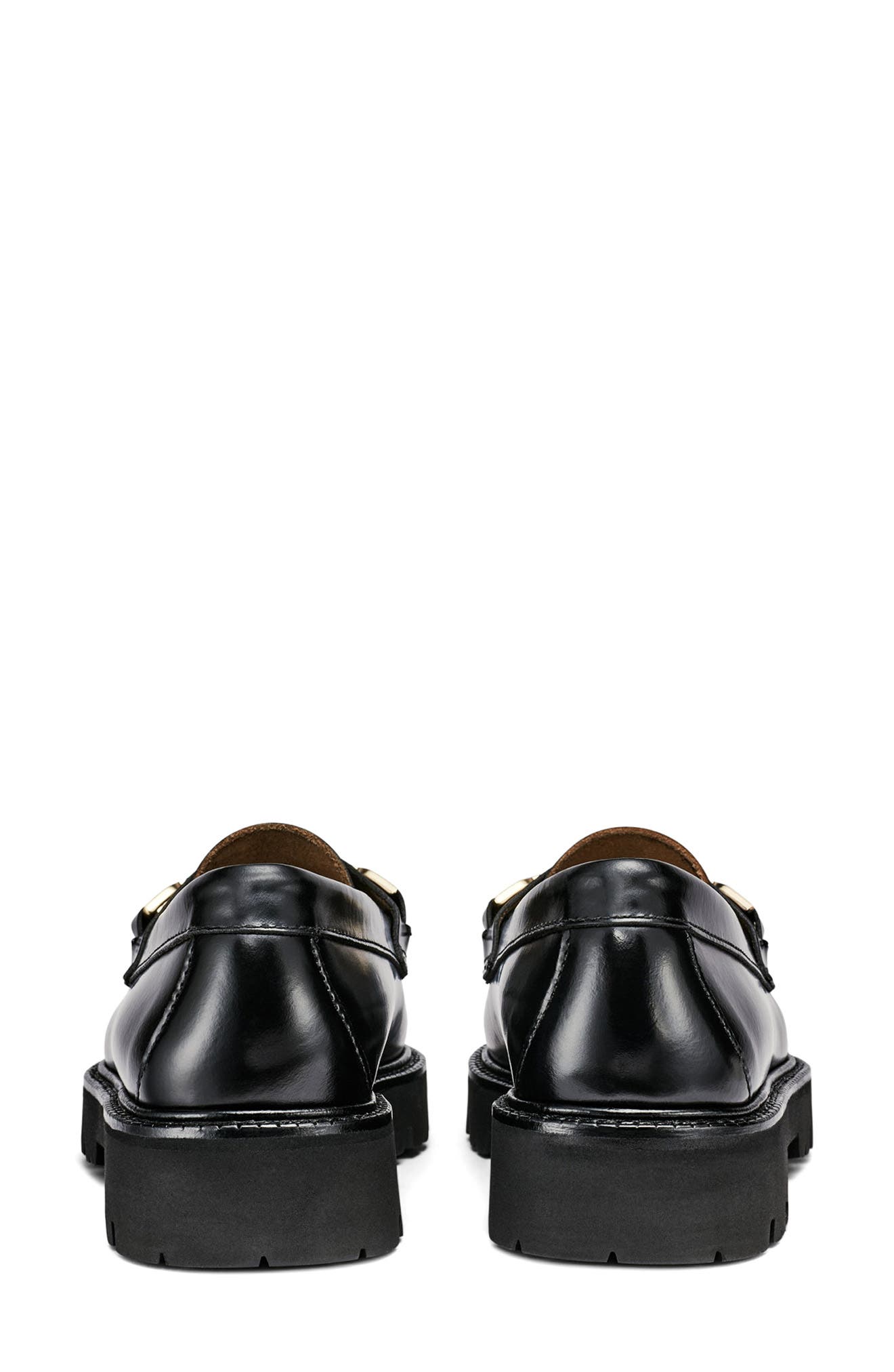 G.H.BASS Whitney Super Lug Sole Charm Chain Loafer, Alternate, color, Black