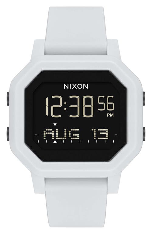 Nixon Siren Digital Recycled Plastic Strap Watch, 36mm in White at Nordstrom
