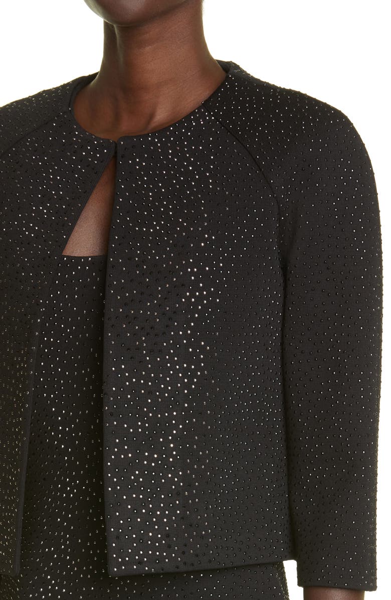 St. John Evening St. John Collection Studded Crop Jacket, Alternate, color, 