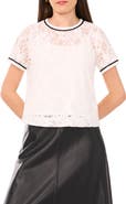 Vince Camuto Lace Crewneck Top