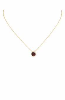 Birthstone Cubic Zirconia Bezel Pendant Necklace