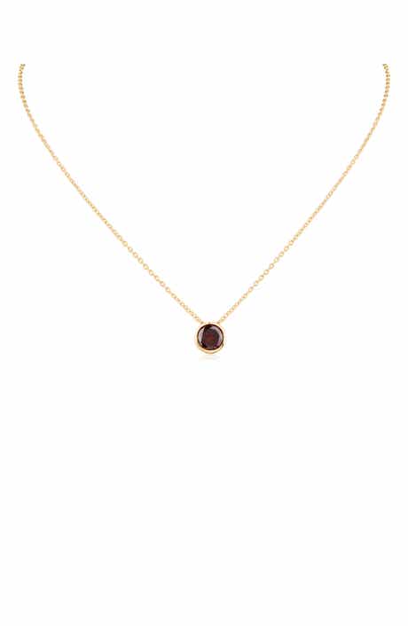 Birthstone Cubic Zirconia Bezel Pendant Necklace
