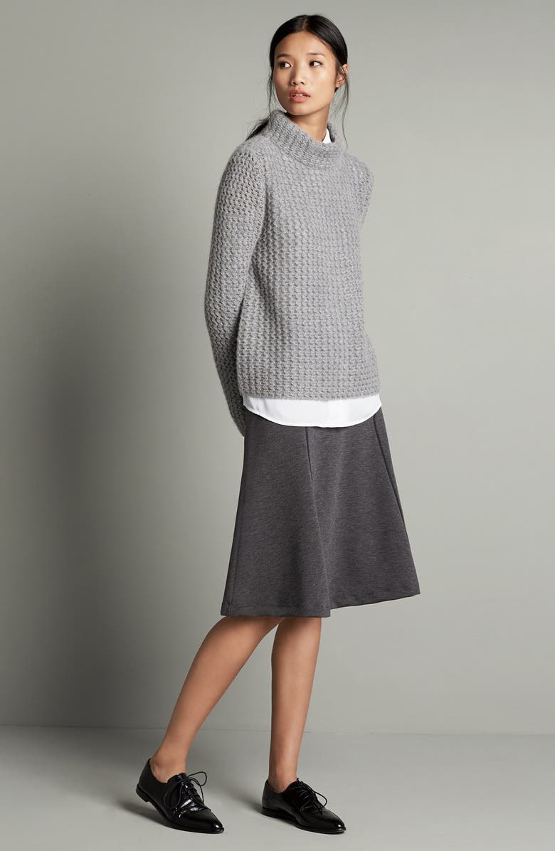 Halogen<sup>®</sup> Stitch Detail Cashmere Mock Neck Sweater, Alternate, color,