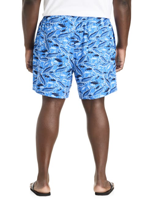 Vineyard Vines Big & Tall Bone Fish Chappy Swim Trunks In Bone Fish Cornflower