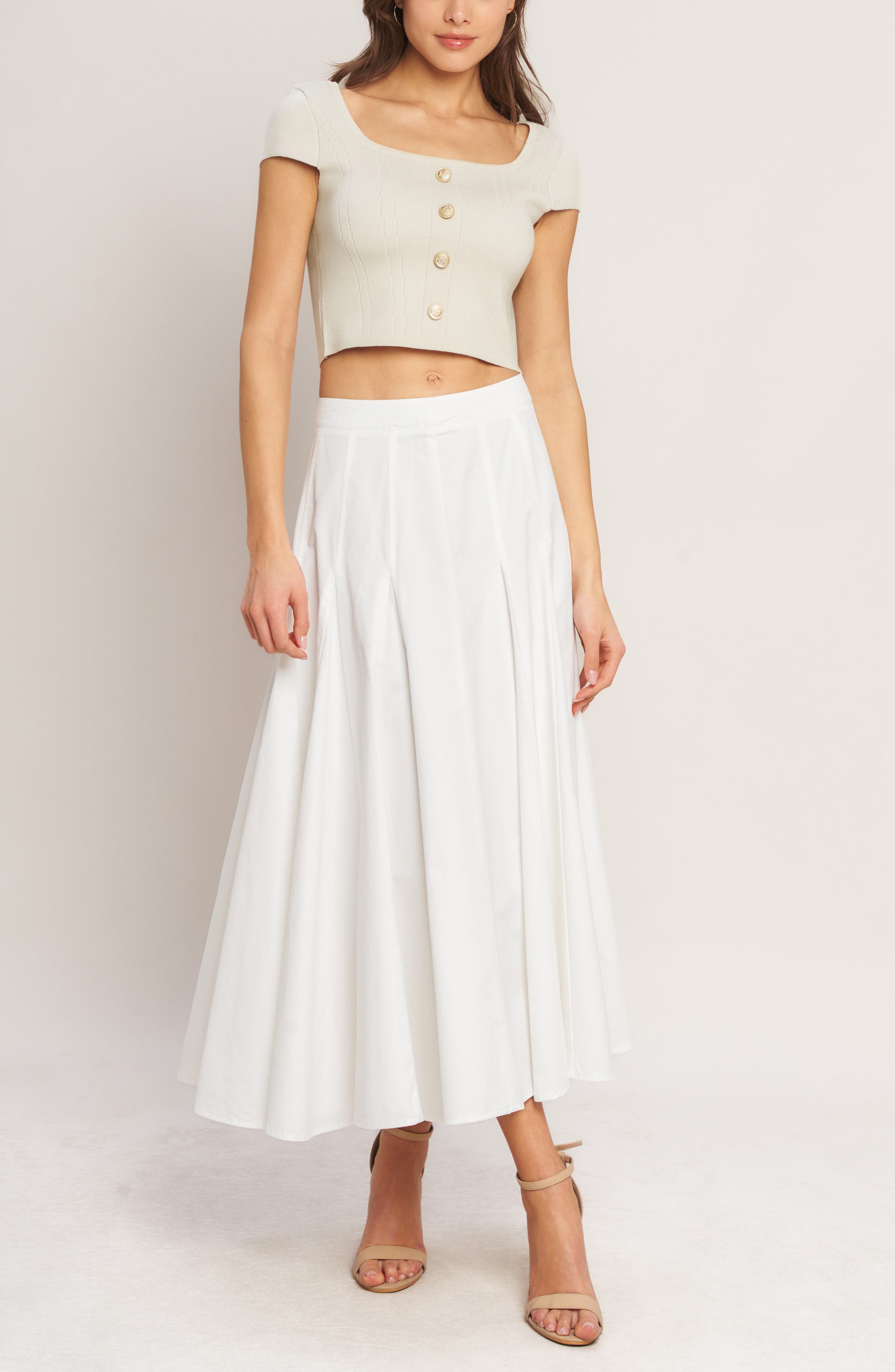 FLYING TOMATO Square Neck Knit Crop Top (Women) | Nordstromrack