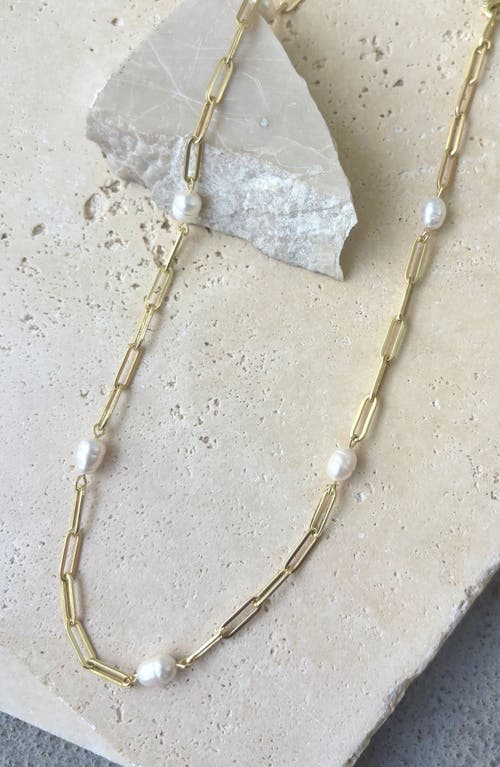 Adornia 14k Gold Plated Freshwater Station Necklace
