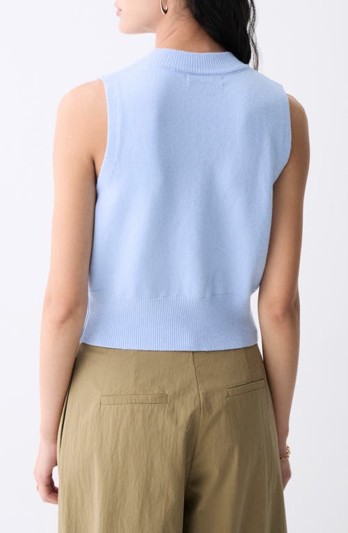 Deluc Amanda Sleeveless Knit Cardigan Vest In Light Blue In Light Blue