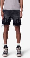 mnml Flame Denim Shorts