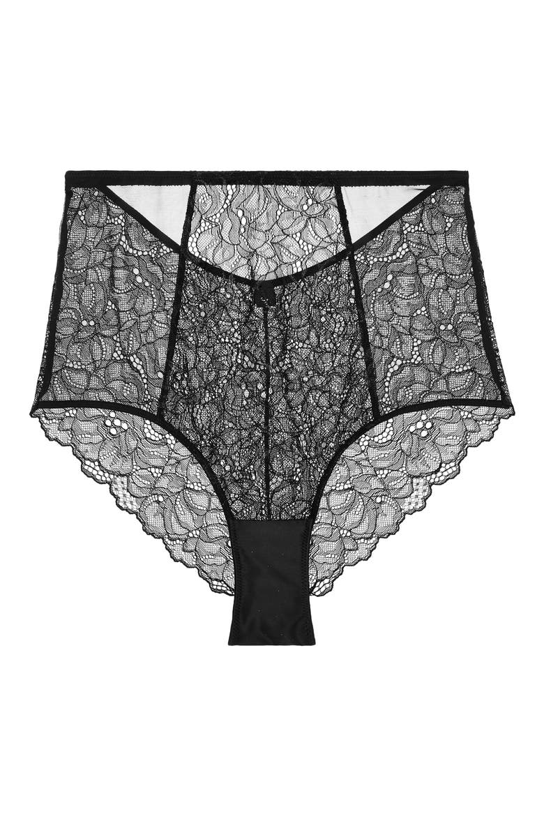 Lexi Lace High Waist Bikini, Alternate, color, ONYX
