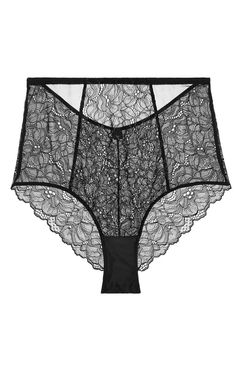 JOURNELLE Lexi Lace High Waist Bikini, Alternate, color, Onyx