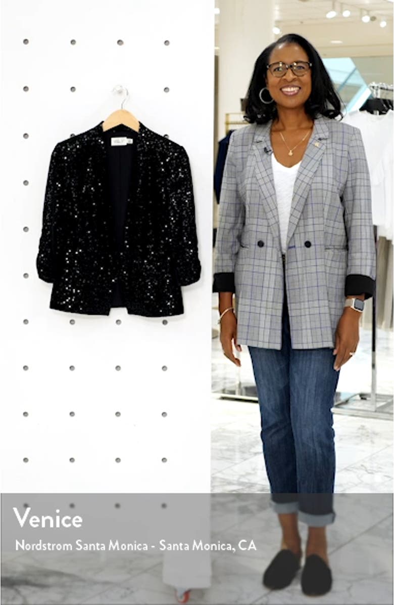 Sequin Ruched Sleeve Blazer, sales video thumbnail