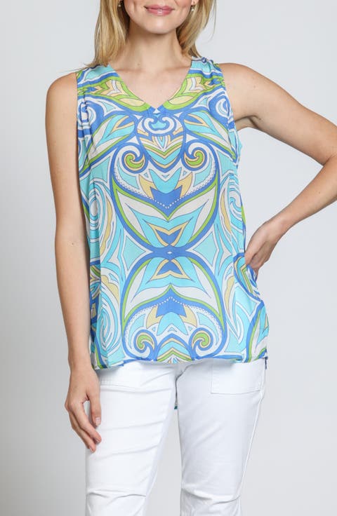 Print V-Neck Tank