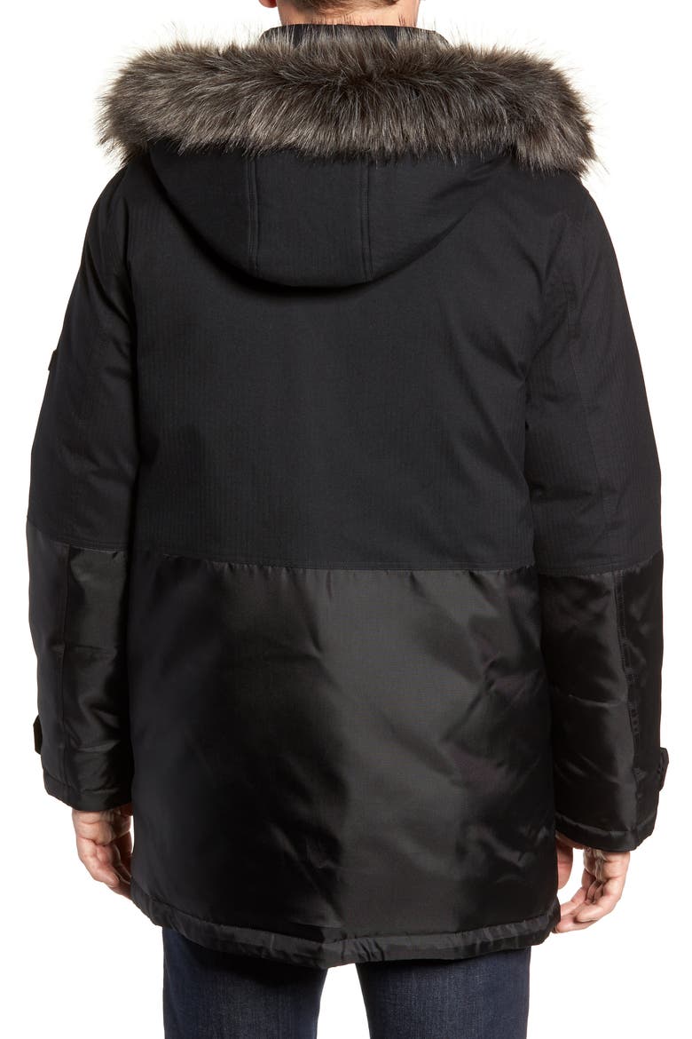 Maxfield Faux Fur Trim Parka, Alternate, color, BLACK