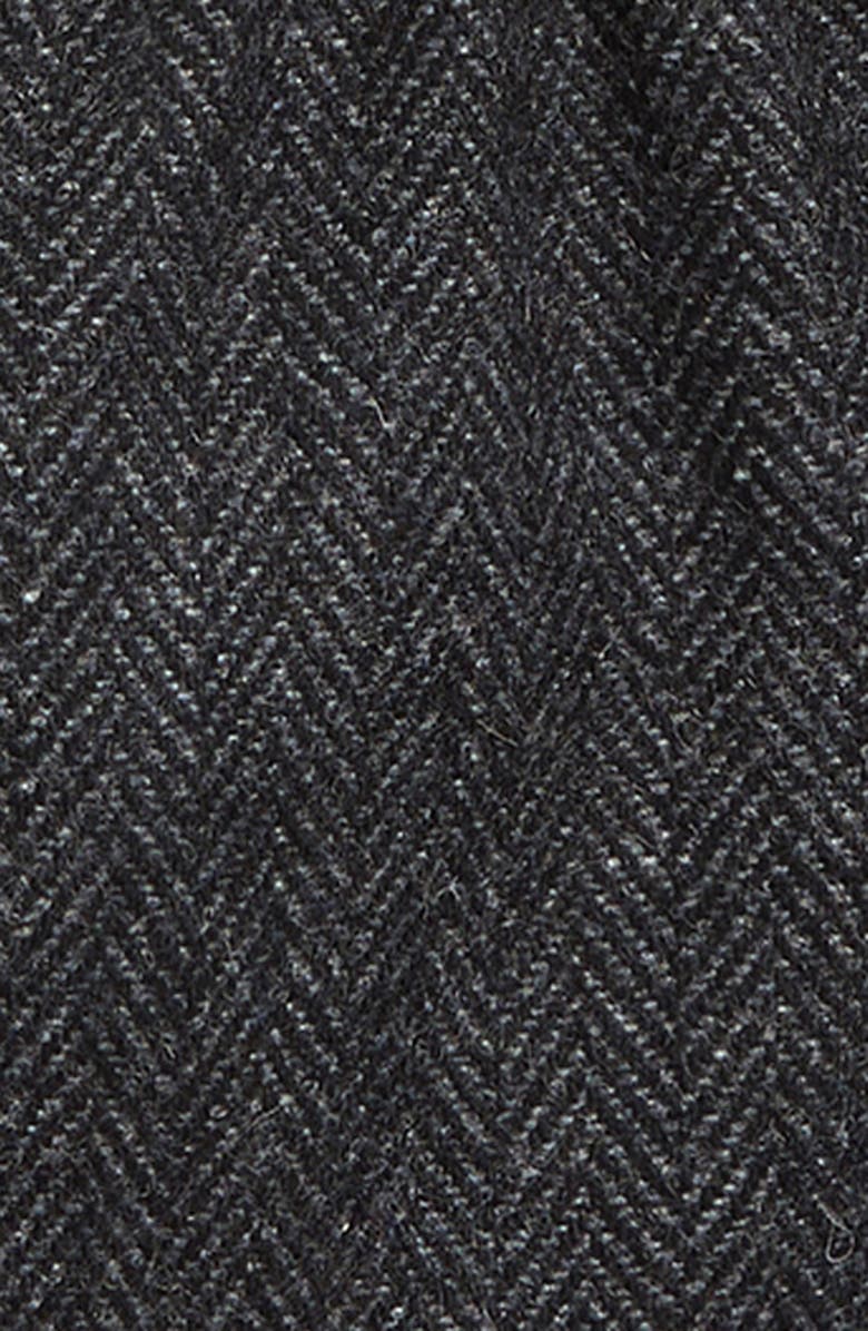 Robert Barakett Herringbone Leather Trim Gloves, Alternate, color, Black