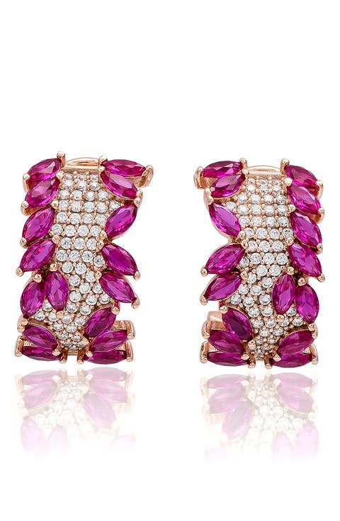 Cubic Zirconia Huggie Hoop Earrings