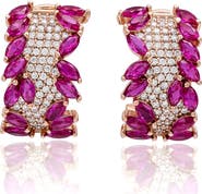 SUZY LEVIAN Cubic Zirconia Huggie Hoop Earrings